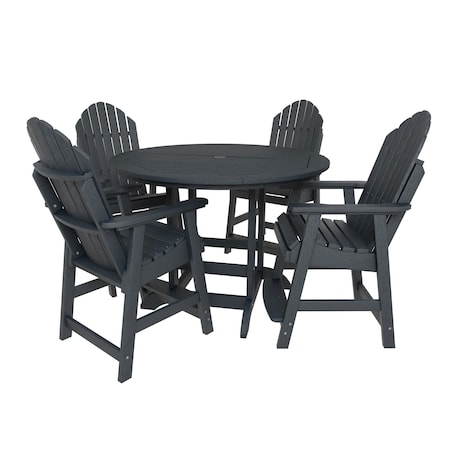 Highwood Usa Hamilton 5pc Round Counter Height Outdoor Patio Furniture Dining Set AD-CNA48-FBE